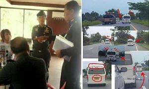 ทหารเรียกเตือน! โชเฟอร์รถตู้ซิ่งไม่หลบรถโรงพยาบาล